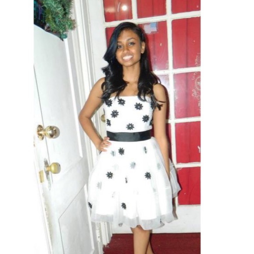 Betsey Johnson White & Black Floral Dress